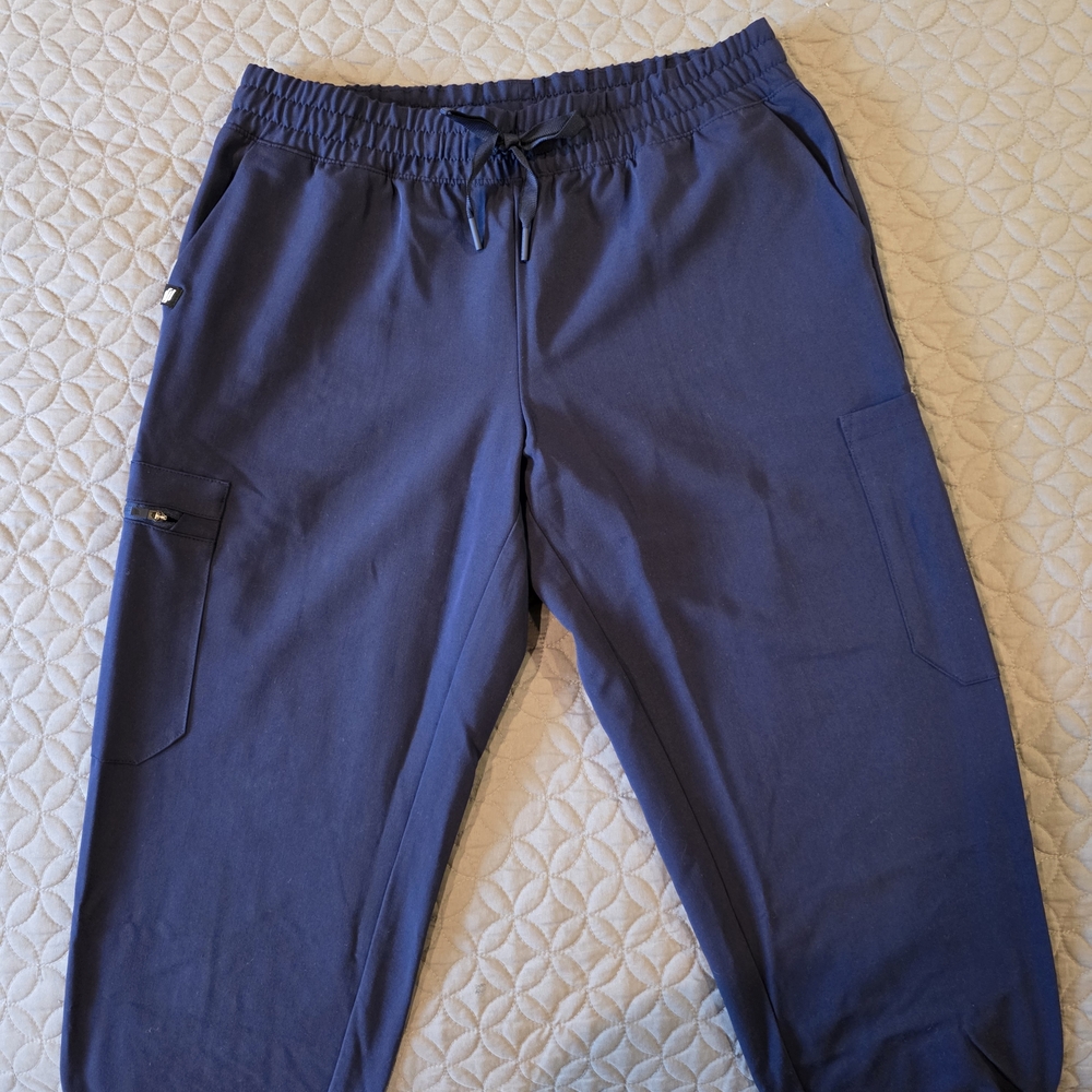 Jaanuu Women's Navy Blue Cargo Jogger Scrub Pants, M
